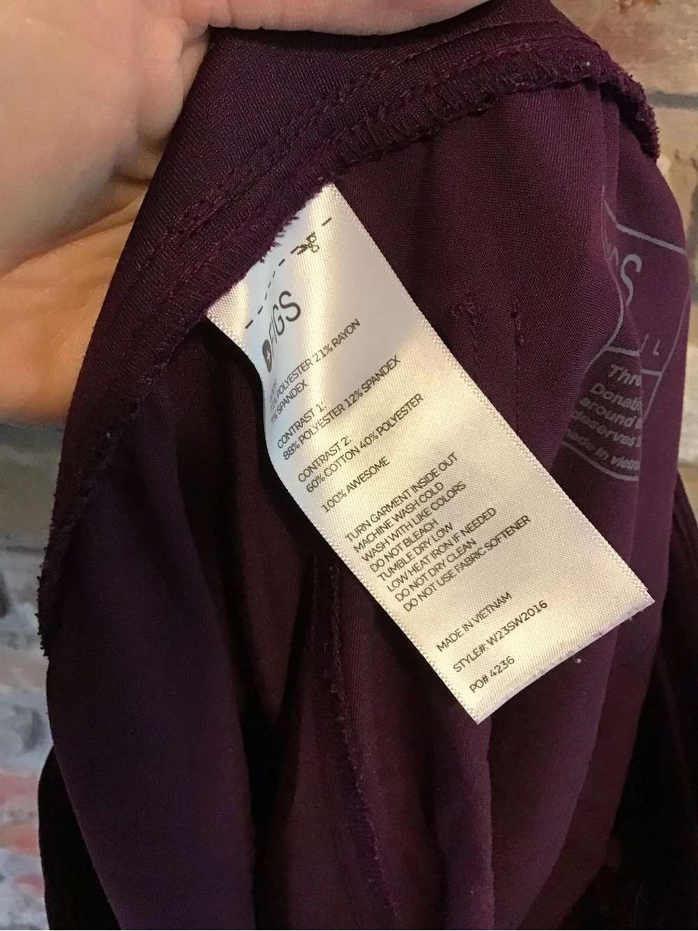 FIGS Women's Plum Jogger Set with Orange Drawstring L